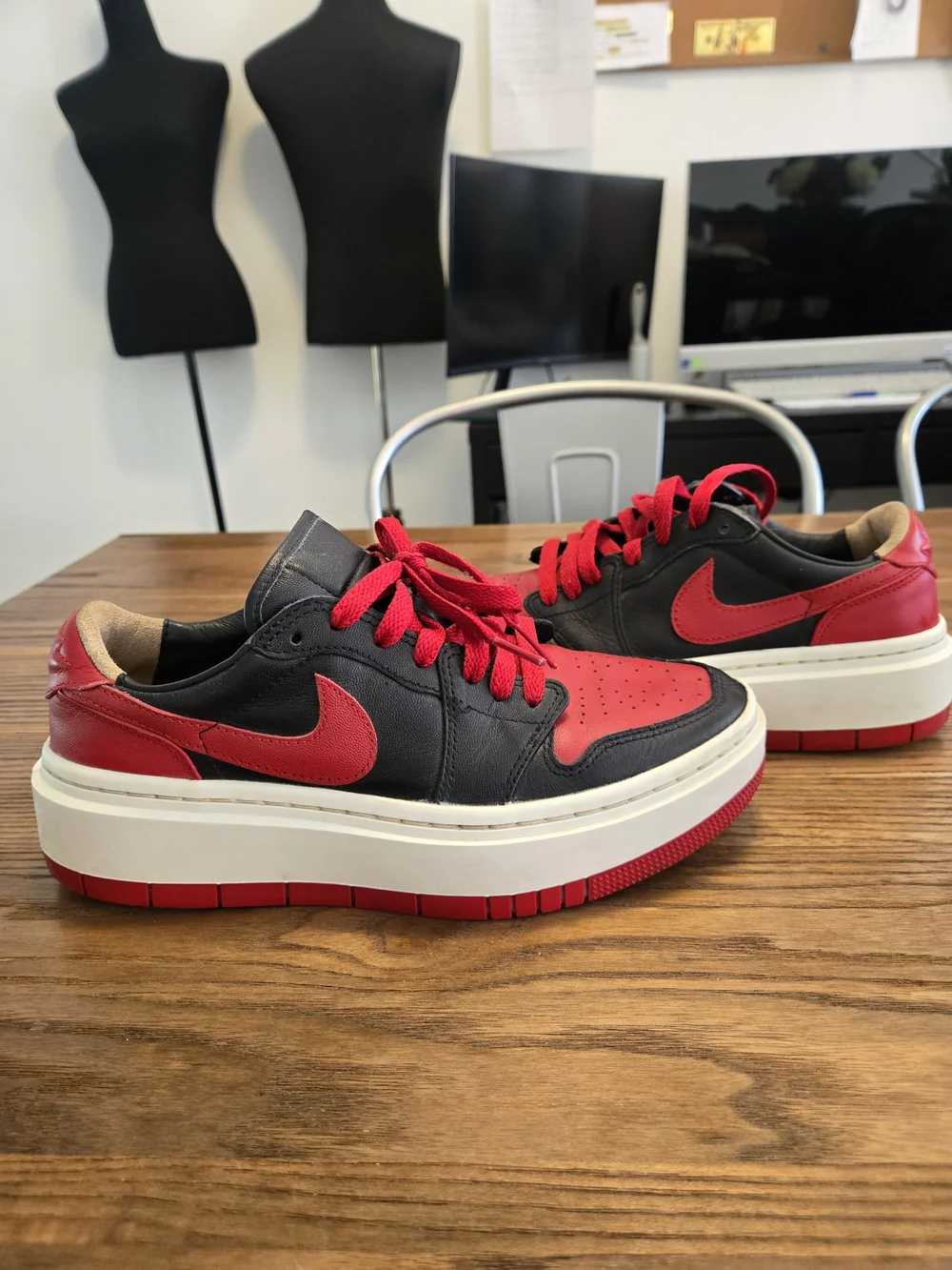 Nike Air Jordan 1 Elevate Low DQ1823-006 Black/Red Sail- Women’s Size US 7
